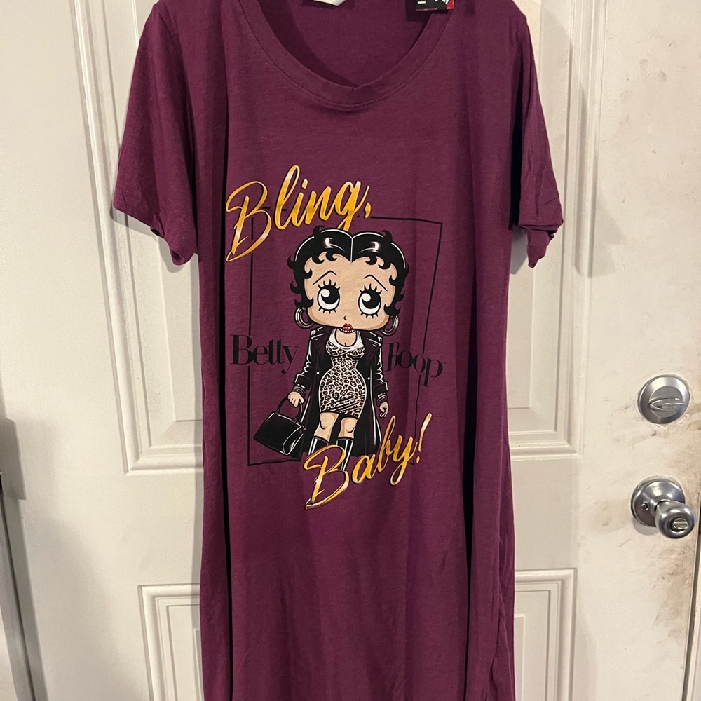 Betty Boop Maroon Lounge Dress Sz 3X